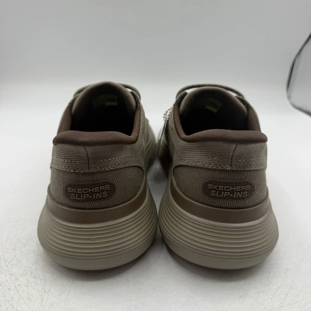 Skechers Garza Clive Shoes Mens 7 Dark Taupe Slip Ins Sneakers Hands Free 205352